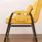 Modern Reclining Arm Chair with Ottoman – Biscuit Back Accent Seating