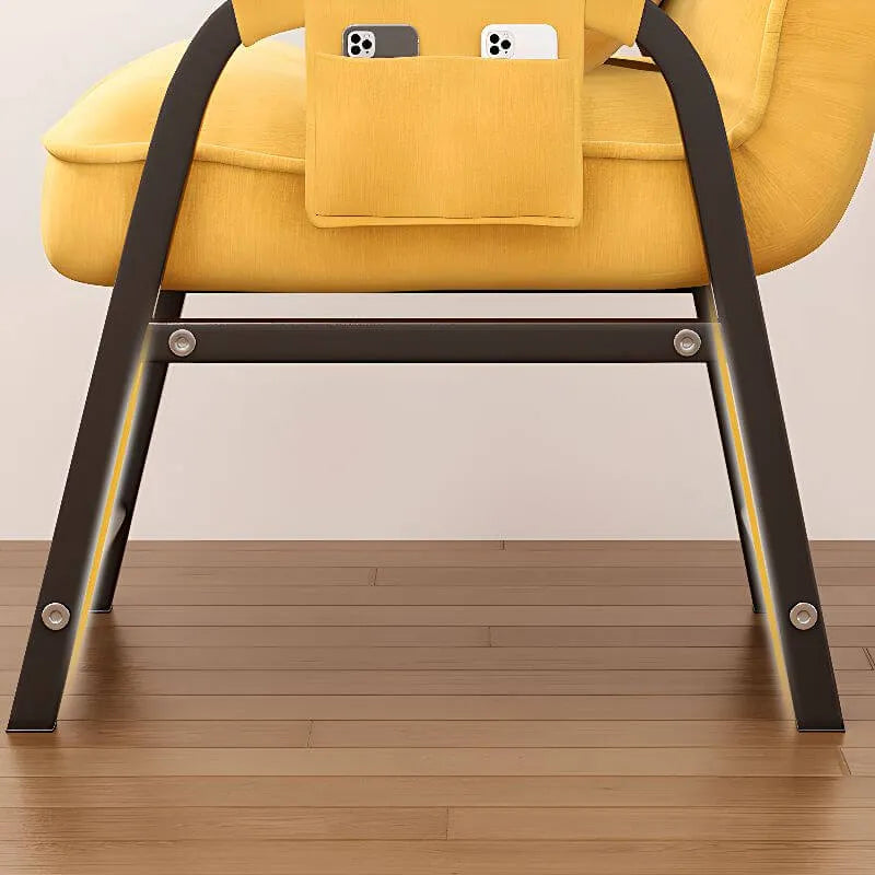 Modern Reclining Arm Chair with Ottoman – Biscuit Back Accent Seating