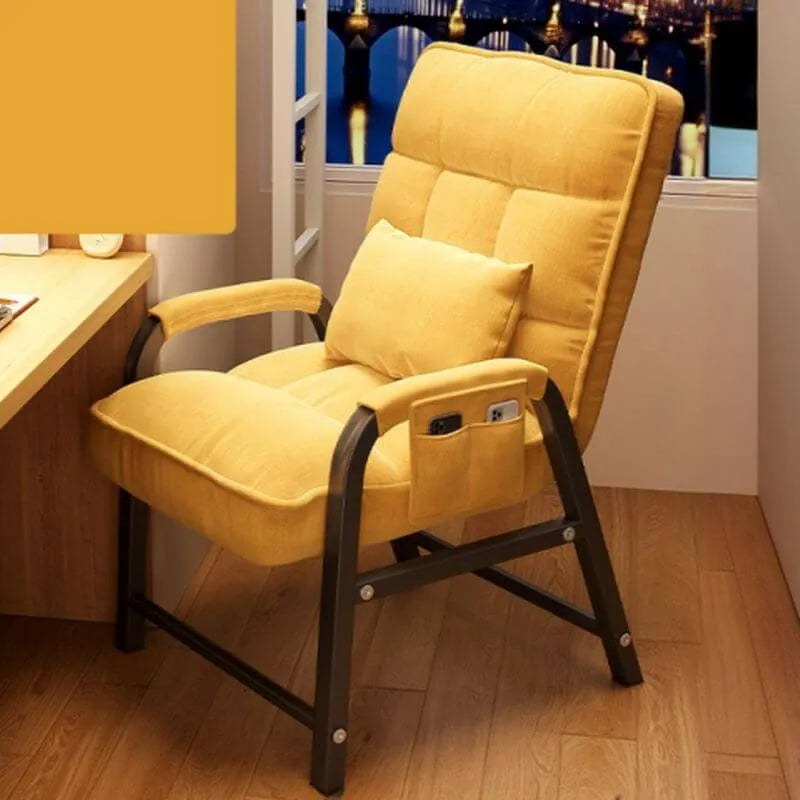 Modern Reclining Arm Chair with Ottoman – Biscuit Back Accent Seating