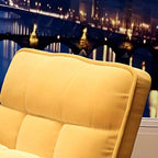 Modern Reclining Arm Chair with Ottoman – Biscuit Back Accent Seating