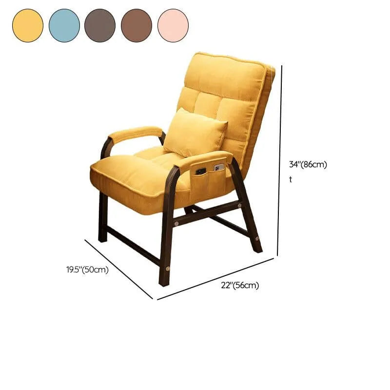 Modern Reclining Arm Chair with Ottoman – Biscuit Back Accent Seating Dimensions