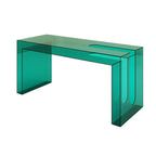 Modern Rectangular Display Table with Lucite Frame and Solid Color Top