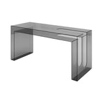Modern Rectangular Display Table with Lucite Frame and Solid Color Top