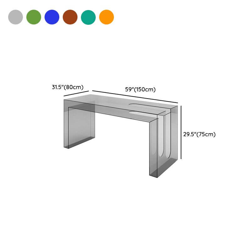 Modern Rectangular Display Table with Lucite Frame and Solid Color Top Dimensions