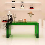 Modern Rectangular Display Table with Lucite Frame and Solid Color Top Main Product Image