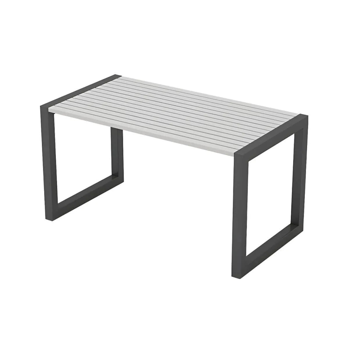 Modern Rectangular Outdoor Coffee Table – Manufactured Wood & Metal Frame