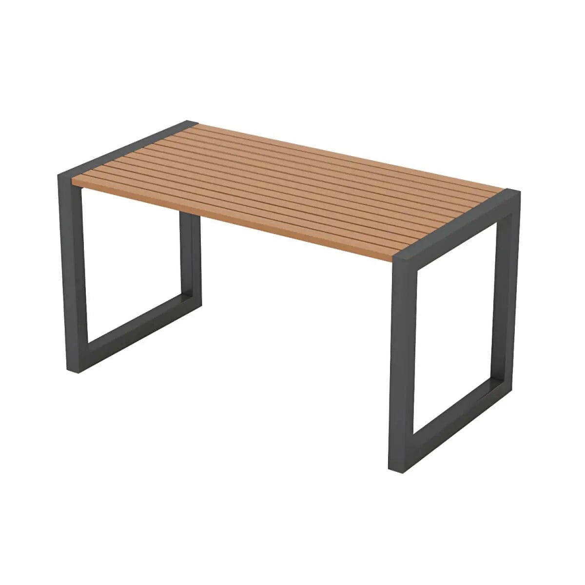 Modern Rectangular Outdoor Coffee Table – Manufactured Wood & Metal Frame