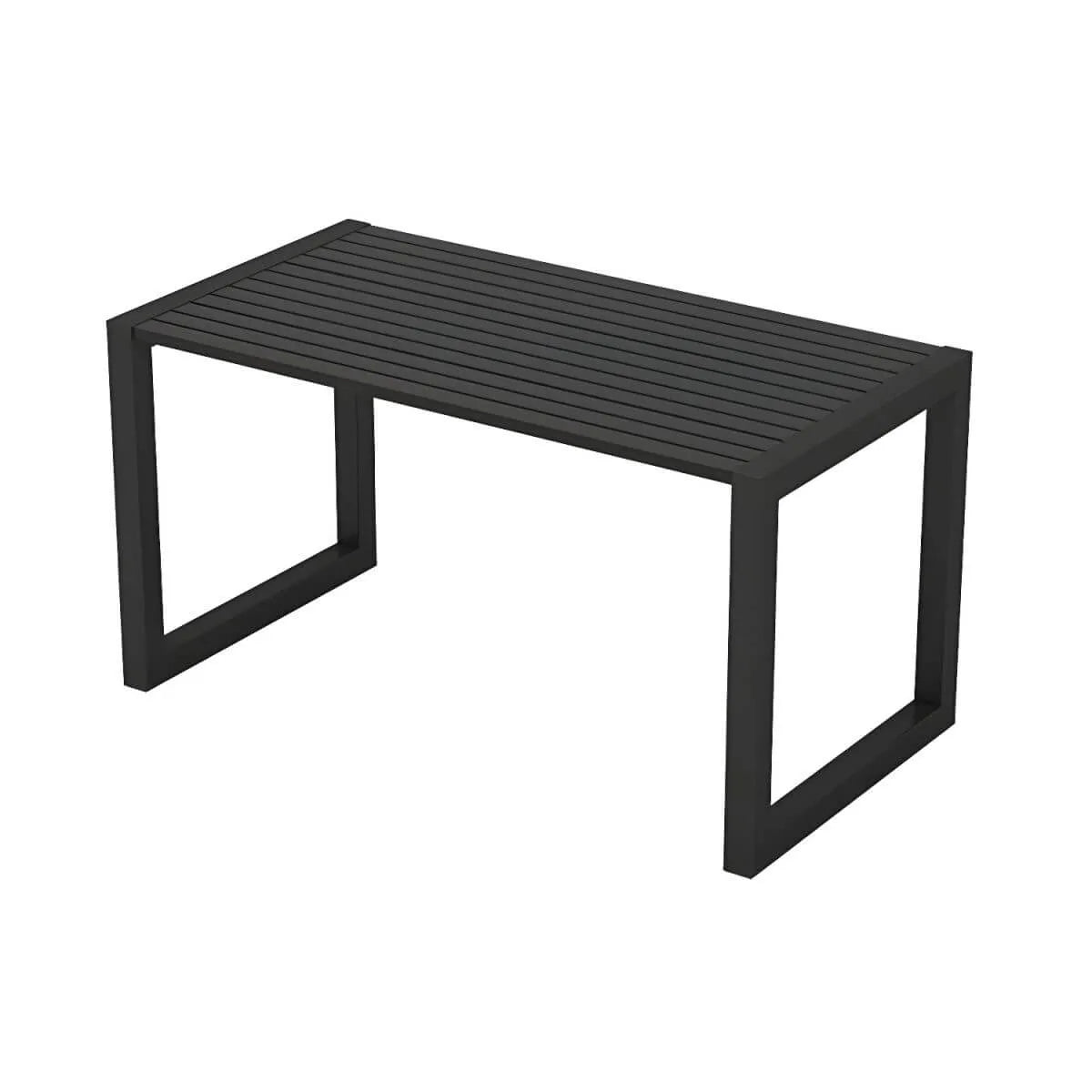 Modern Rectangular Outdoor Coffee Table – Manufactured Wood & Metal Frame