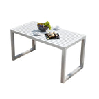 Modern Rectangular Outdoor Coffee Table – Manufactured Wood & Metal Frame