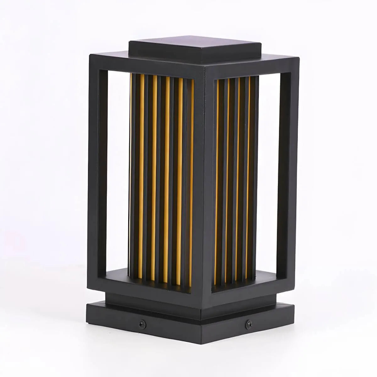 Modern Rectangular Outdoor LED Table Lamp – Matte Black Metal