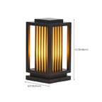 Modern Rectangular Outdoor LED Table Lamp – Matte Black Metal Dimensions