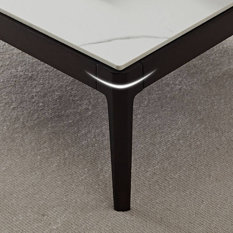 Modern Rectangular Sintered Stone Coffee Table with Espresso Ash Legs