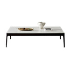 Modern Rectangular Sintered Stone Coffee Table with Espresso Ash Legs