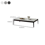 Modern Rectangular Sintered Stone Coffee Table with Espresso Ash Legs Dimensions