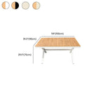 Modern Rectangular Steel Dining Table with Wood-Plastic Composite Top Dimensions