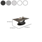 Modern Rectangular Stone Coffee Table with Abstract Iron Base Dimensions