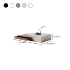 Modern Rectangular Stone Coffee Table with Block Base and Drawer Dimensions