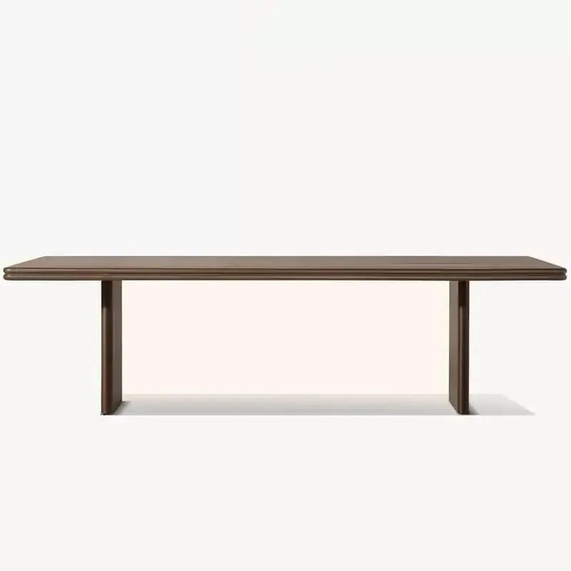 Modern Rectangular Wood & Metal Outdoor Dining Table