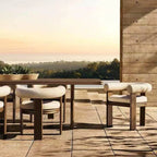 Modern Rectangular Wood & Metal Outdoor Dining Table