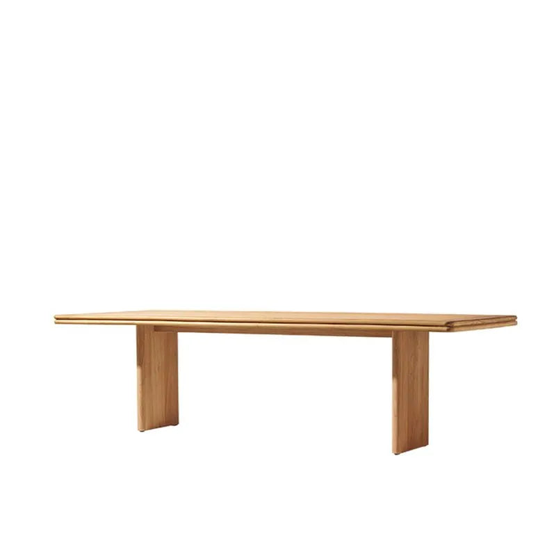 Modern Rectangular Wood & Metal Outdoor Dining Table Imagen secundaria del producto