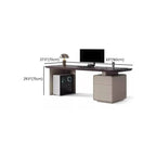 Modern Rectangular Wood Writing Desk with Cord Management Dimensions