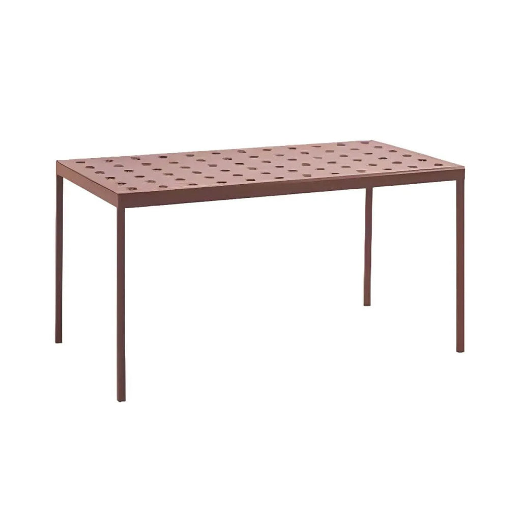 Modern Red Metal Outdoor Coffee Table – Waterproof & Non-Extendable