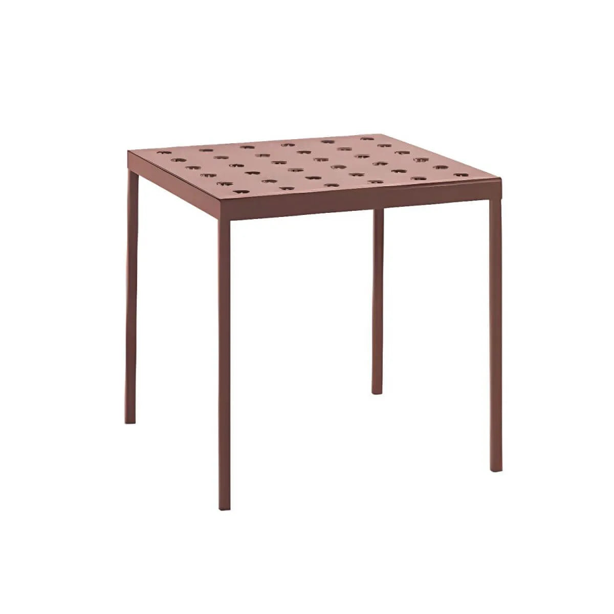 Modern Red Metal Outdoor Coffee Table – Waterproof & Non-Extendable