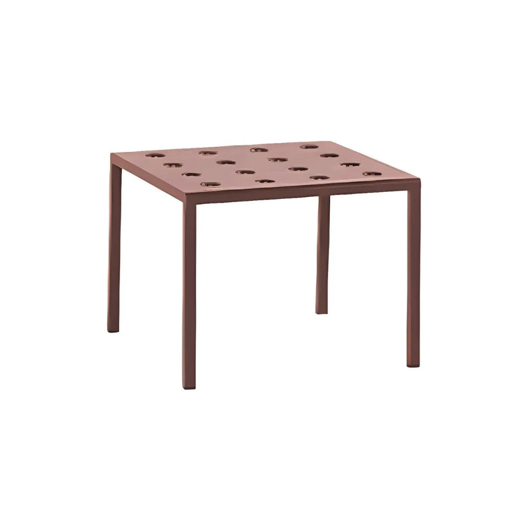 Modern Red Metal Outdoor Coffee Table – Waterproof & Non-Extendable
