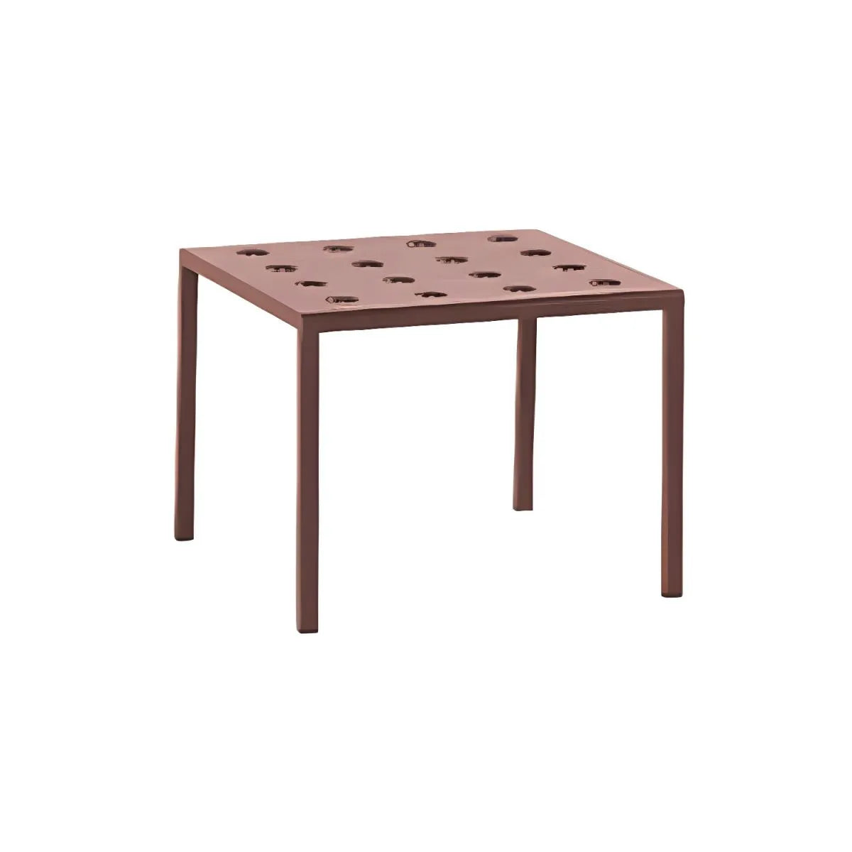 Modern Red Metal Outdoor Coffee Table – Waterproof & Non-Extendable