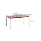 Modern Red Metal Outdoor Coffee Table – Waterproof & Non-Extendable Dimensions