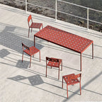 Modern Red Metal Outdoor Coffee Table – Waterproof & Non-Extendable Main Product Image