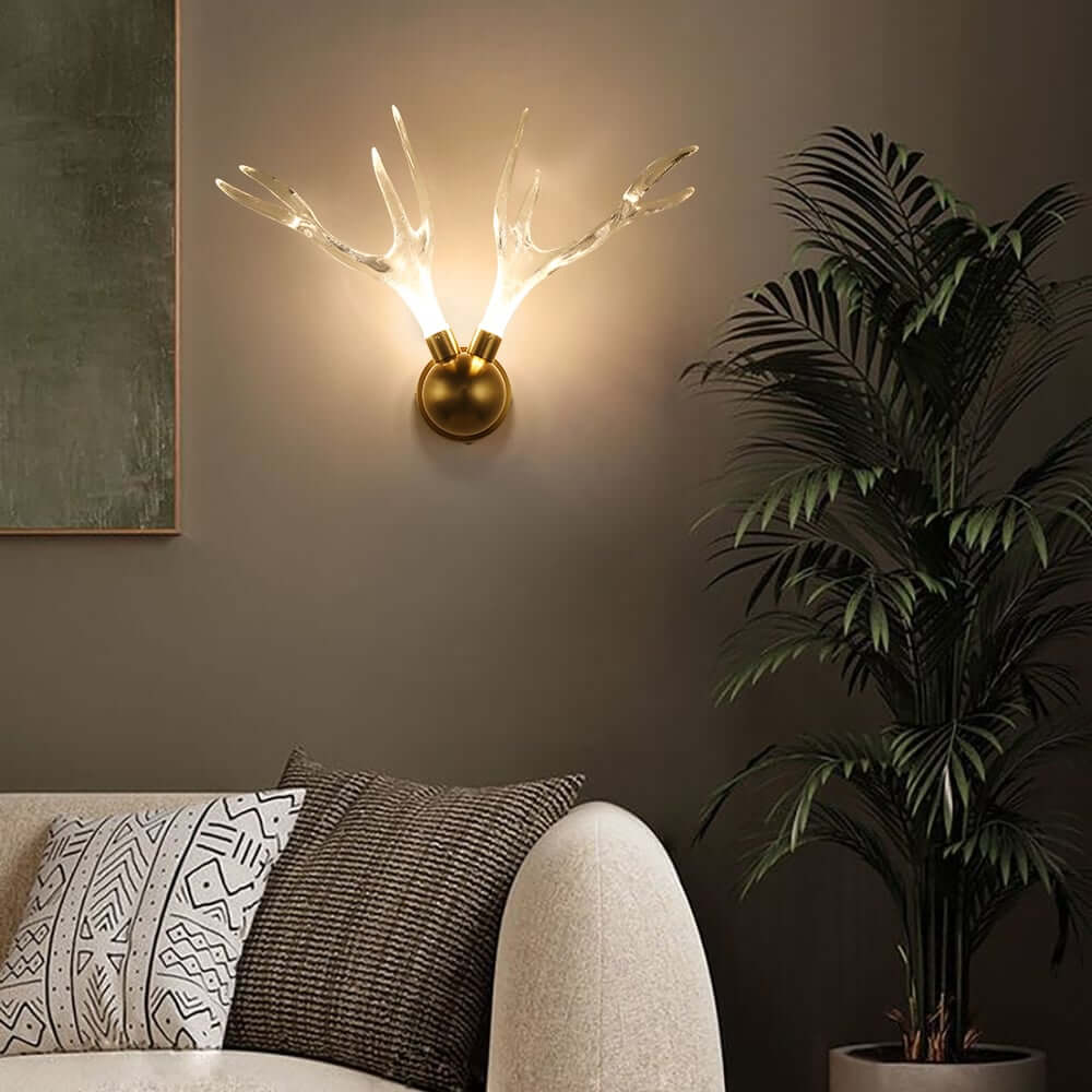 Modern Resin Wall Sconce with Gold Finish and Integrated LED Secondary image