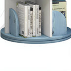 Modern Rotating Geometric Wooden Bookshelf – White & Light Wood