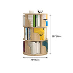 Modern Rotating Geometric Wooden Bookshelf – White & Light Wood Dimensions