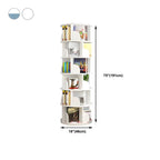 Modern Rotating Geometric Wooden Bookshelf – White & Light Wood Dimensions