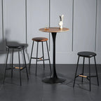 Modern Round Bar Height Pub Table with Pedestal Base