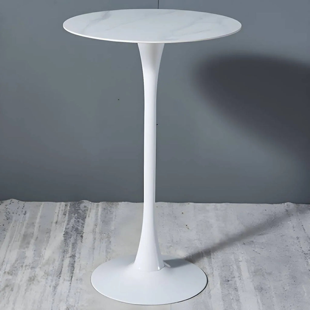 Modern Round Bar Height Pub Table with Pedestal Base