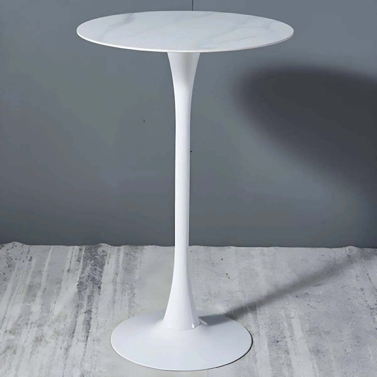 Modern Round Bar Height Pub Table with Pedestal Base