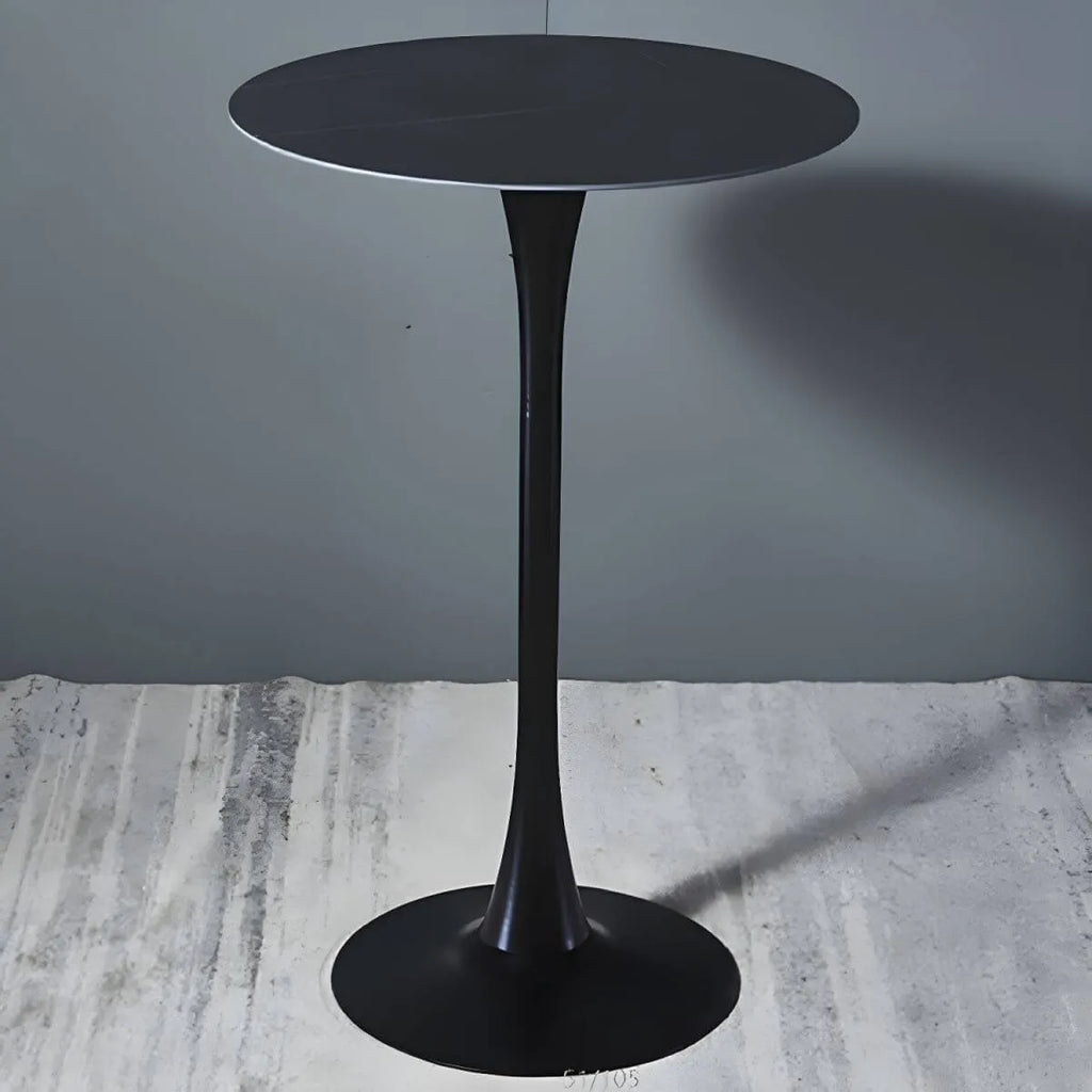 Modern Round Bar Height Pub Table with Pedestal Base