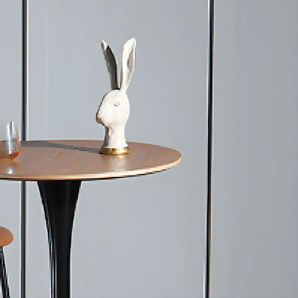 Modern Round Bar Height Pub Table with Pedestal Base