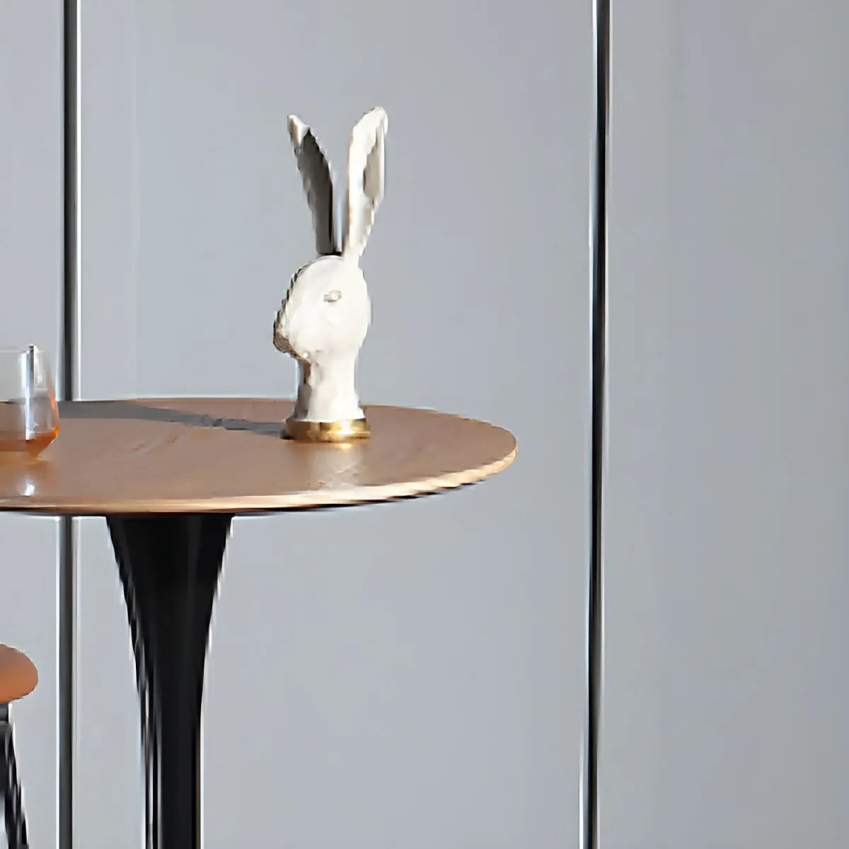 Modern Round Bar Height Pub Table with Pedestal Base