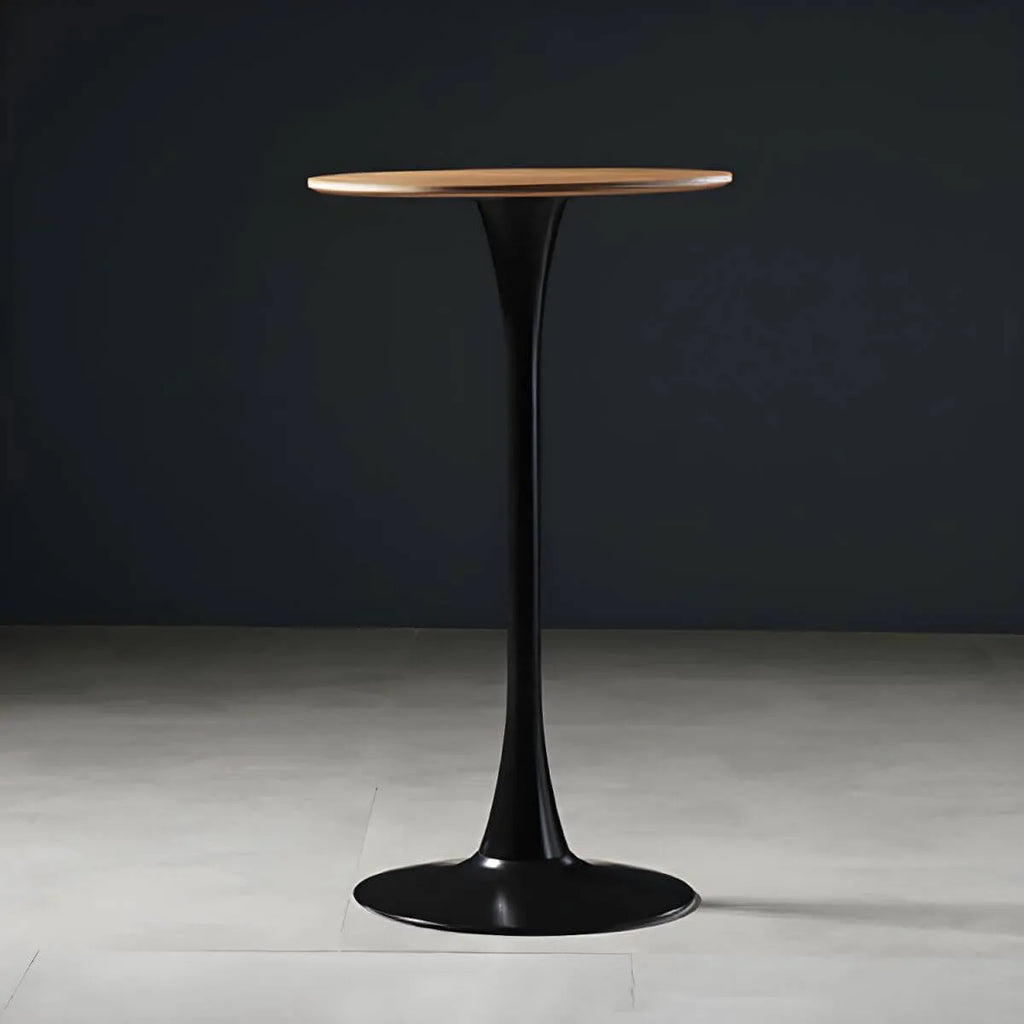 Modern Round Bar Height Pub Table with Pedestal Base