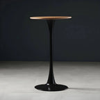 Modern Round Bar Height Pub Table with Pedestal Base