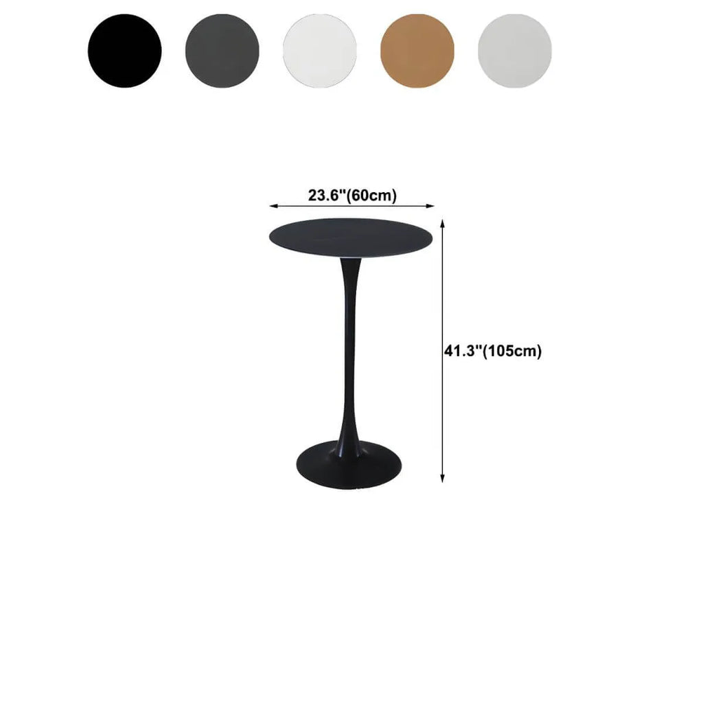 Modern Round Bar Height Pub Table with Pedestal Base Dimensions