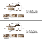 Modern Round Coffee & Side Table Set - Wood & Metal