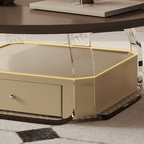 Modern Round Coffee & Side Table Set - Wood & Metal