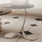 Modern Round Coffee & Side Table Set - Wood & Metal