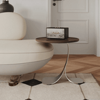 Modern Round Coffee & Side Table Set - Wood & Metal