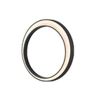 Modern Round Flush Mount Outdoor Wall Light in Black Iron