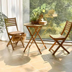 Modern Round Foldable Wood Coffee Table for Outdoor Use